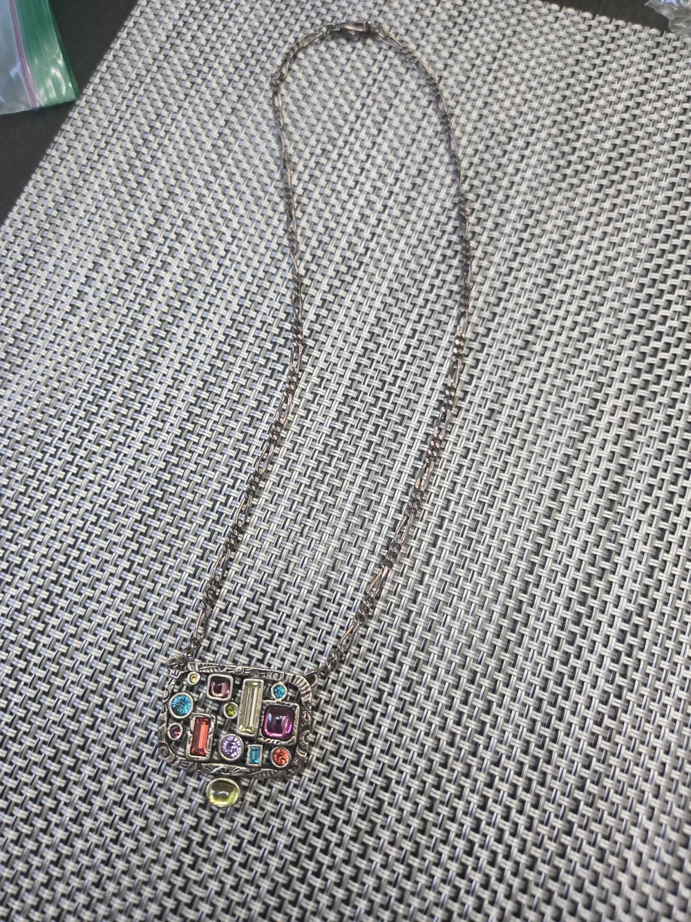 Multicolor Crystal Tile Pendant Necklace - Women's Jewelry